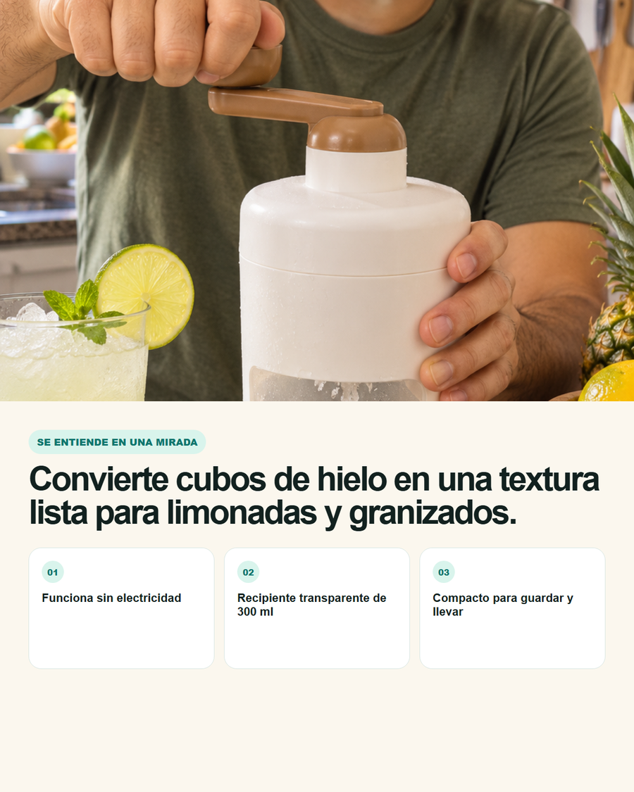 Uso de Molino Manual de Hielo