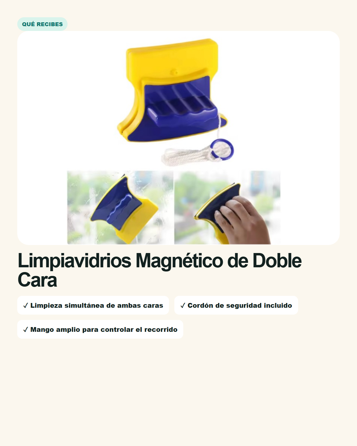 El vidrio queda limpio por dentro, pero sigue marcado por fuera.