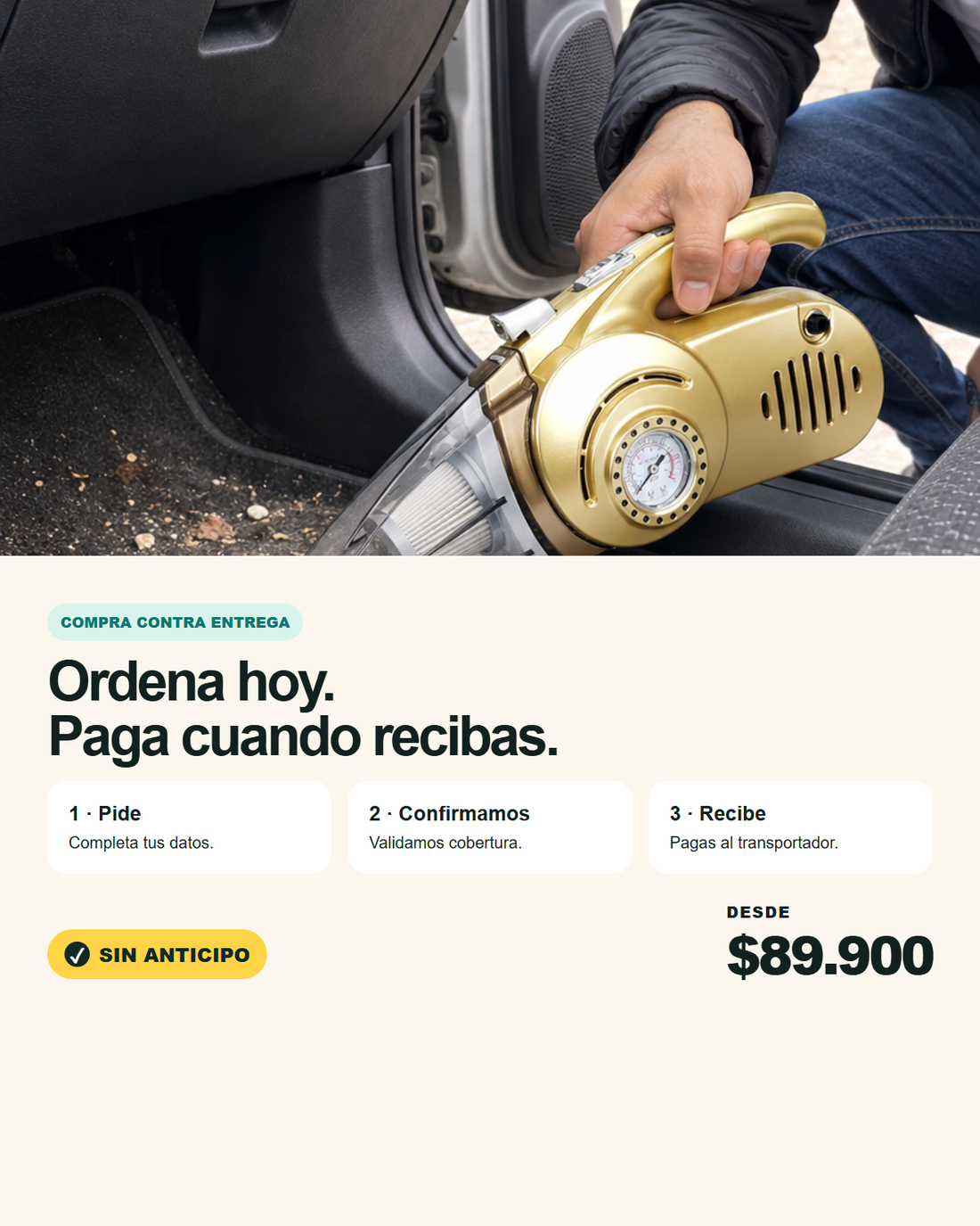 Contenido y especificaciones de Aspiradora de Carro 4 en 1 con Compresor