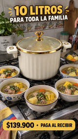 Olla familiar de 10 litros con tapa y set de cocina - imagen 2