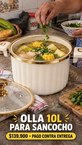 Olla familiar de 10 litros con tapa y set de cocina - imagen 3