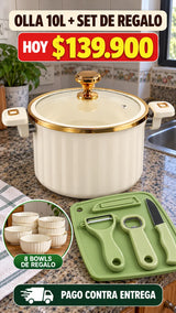 Olla familiar de 10 litros con tapa y set de cocina - imagen 5